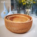 Khay Guột Mây Tre Đan Nhiều Kích Thước - Ảnh 9