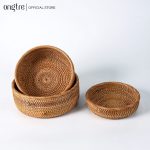 Khay mây Guột hình Tròn dùng để đựng đồ ăn, Decor nhà cửa - ONGTRE