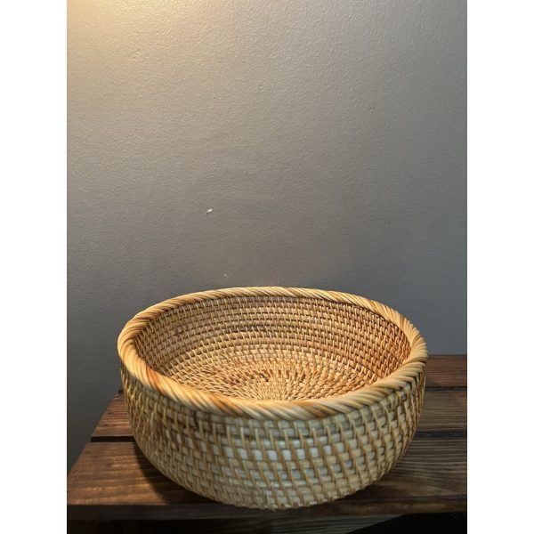Khay mây Guột hình Tròn dùng để đựng đồ ăn, Decor nhà cửa - ONGTRE - Ảnh 5