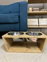 Khay tre đựng thức ăn cho thú cưng size lớn - Ảnh 3