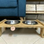 Khay tre đựng thức ăn cho thú cưng size vừa