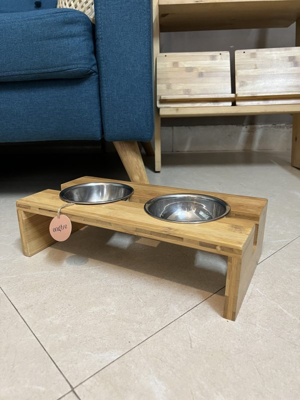 Khay tre đựng thức ăn cho thú cưng size nhỏ 02 - Ảnh 3