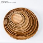 Mẹt tre thủ công 18cm-60cm, viền đỏ và viền mây phục vụ nhà hàng, trang trí - ONGTRE