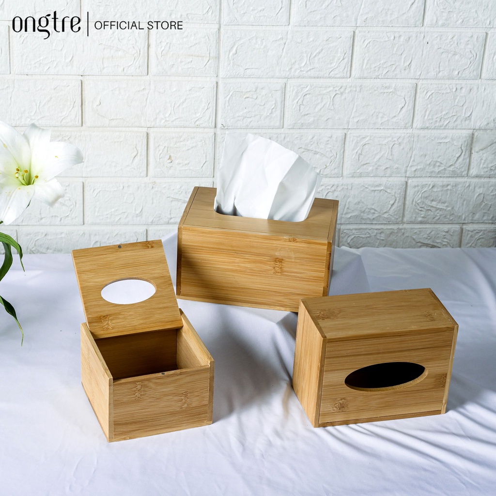 主图-01 Hộp Đựng Giấy Bằng Tre Cao Cấp Phong Cách Hiện Đại - ONGTRE - Ảnh 1