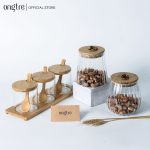 Lọ Thuỷ Tinh Nắp Gỗ Tre Cao Cấp Đựng Gia Vị, Hạt Khô, Hôp Đựng Thực Phẩm Dung Tích 300ml, 400ml - ONGTRE - Ảnh 4