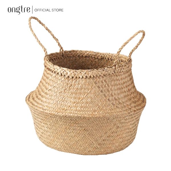 Giỏ cói trồng cây ONGTRE /đựng quần áo/decor tự nhiên có quai/giỏ cói đựng đồ nhiều kích thước - Ảnh 2