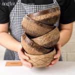 Bát Chén gáo Dừa chạm khắc hoa văn trang trí dùng ăn Salad, hoa quả dầm - ONGTRE