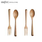 Combo Muỗng Nĩa Gỗ Sồi Kèm Túi Vải - ONGTRE - Ảnh 4