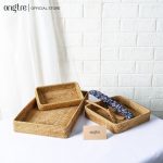 Khay mây Guột hình chữ nhật đựng đồ ăn, decor, chụp ảnh - ONGTRE - Ảnh 2