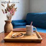 Khay đựng trà, đựng đồ ăn bằng tre công nghiệp hình chữ nhật có tay cầm - ONGTRE - Ảnh 5