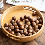 Khay tre hình tròn ONGTRE đa năng tiện dụng có tay cầm