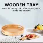 Khay tre hình tròn ONGTRE đa năng tiện dụng có tay cầm - Ảnh 6