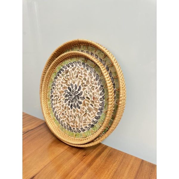 Khay mây khảm trai ONGTRE cao cấp, đựng đồ đa năng - OTK4 - Ảnh 4
