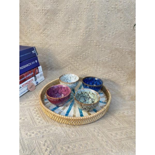 Khay mây khảm trai ONGTRE cao cấp đựng đồ đa năng - OTK6 - Ảnh 2