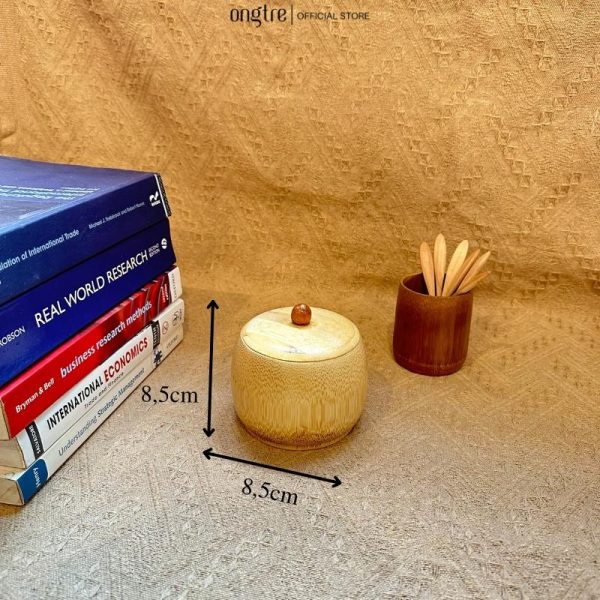 Khay đựng mứt tết bằng tre ONGTRE 6 hũ cao cấp đựng bánh kẹo, mứt tết, khắc tên làm quà tặng - Ảnh 7