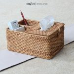 Hộp Đựng Giấy Bằng Mây Guột ONGTRE Phong Cách Vintage - Ảnh 2