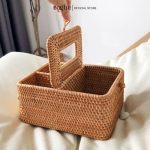 Hộp Đựng Giấy Bằng Mây Guột ONGTRE Phong Cách Vintage - Ảnh 6