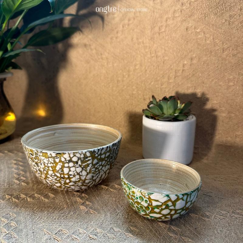 Bát tre cuốn khảm trai