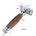Dao cạo râu cán tay cầm cán gỗ cao cấp tự nhiên an toàn ONGTRE - tặng kèm lưỡi cạo - Ảnh 4