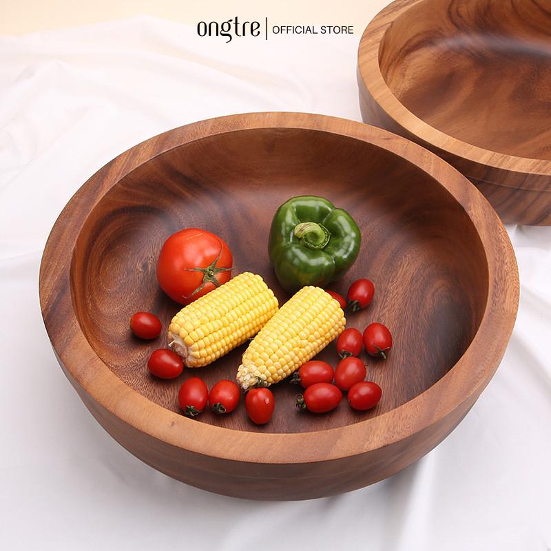 images-upload-woo2Feade6510810a5f2d4fc7af62b47bd345.jpg Bát gỗ nguyên khối cao cấp ăn salad, trộn, hoa quả ONGTRE Tặng kèm thìa gỗ cao cấp - Ảnh 1