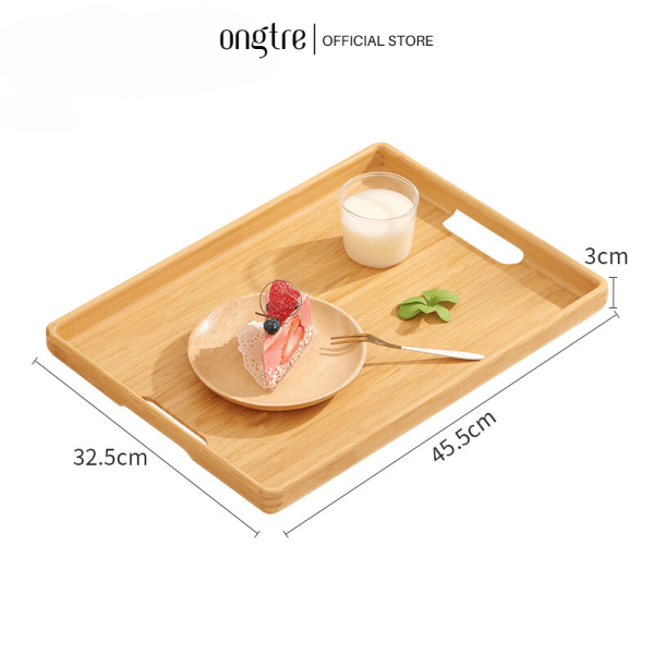 Khay Trà Bằng Tre Công Nghiệp Có Tay Cầm, Khay Tre Phục Vụ Nhà Hàng, Khách Sạn - Ảnh 5