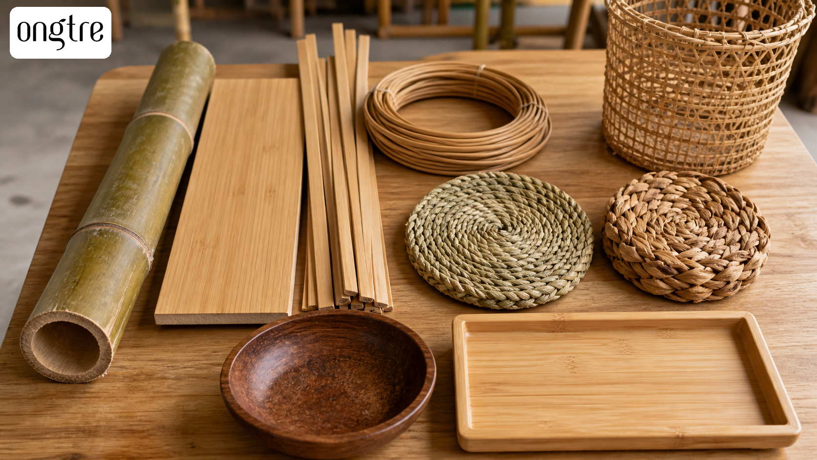 Vật liệu tre, mây guột, cói, lục bình và gỗ dừa ảnh hưởng đến giá gia công sản phẩm