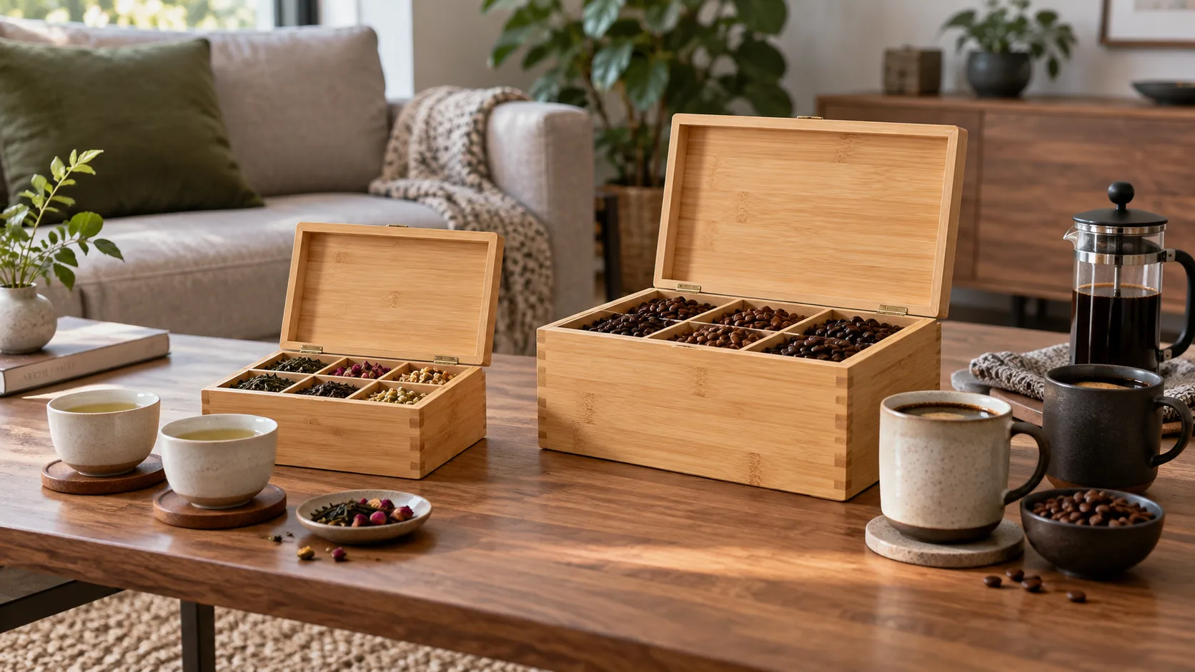 So sánh kích thước hộp tre đựng đồ uống