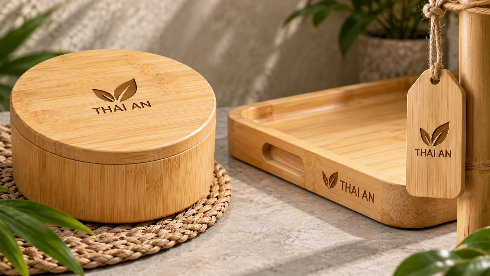 Ba vị trí logo trên sản phẩm tre